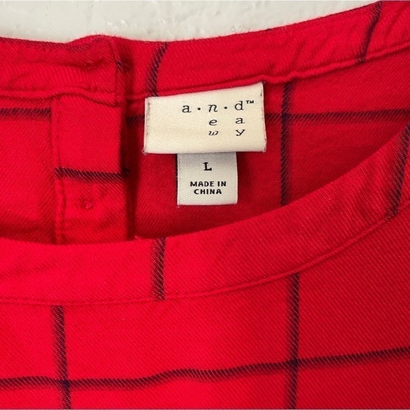 A NEW DAY Red Windowpane Plaid Dress - Picture 3 of 10